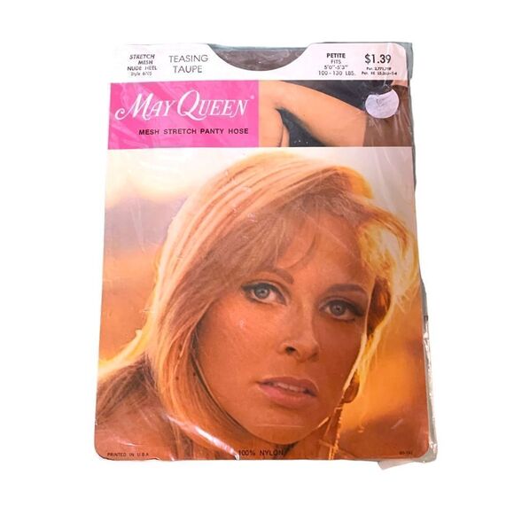 Vintage May Queen Taupe Pantyhose - Picture 1 of 5
